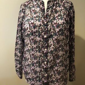 Jones New York Signature Flowered Blouse Size L